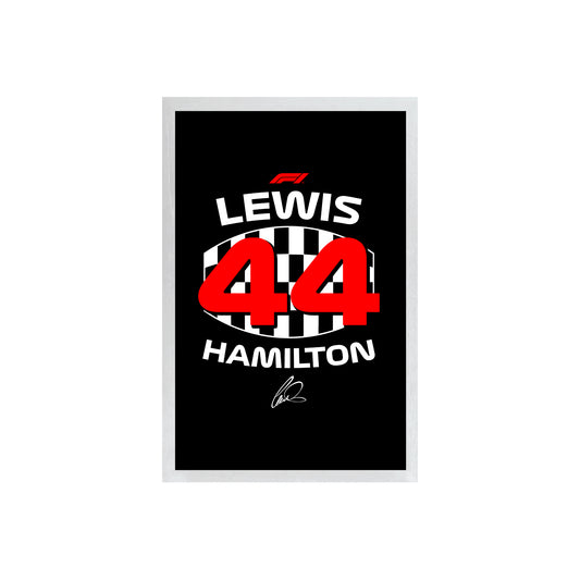 Wall Art Framed Image Black Poster - Formula 1 - Lewis F
