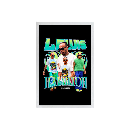 Wall Art Framed Image Black Poster - Formula 1 - Lewis H