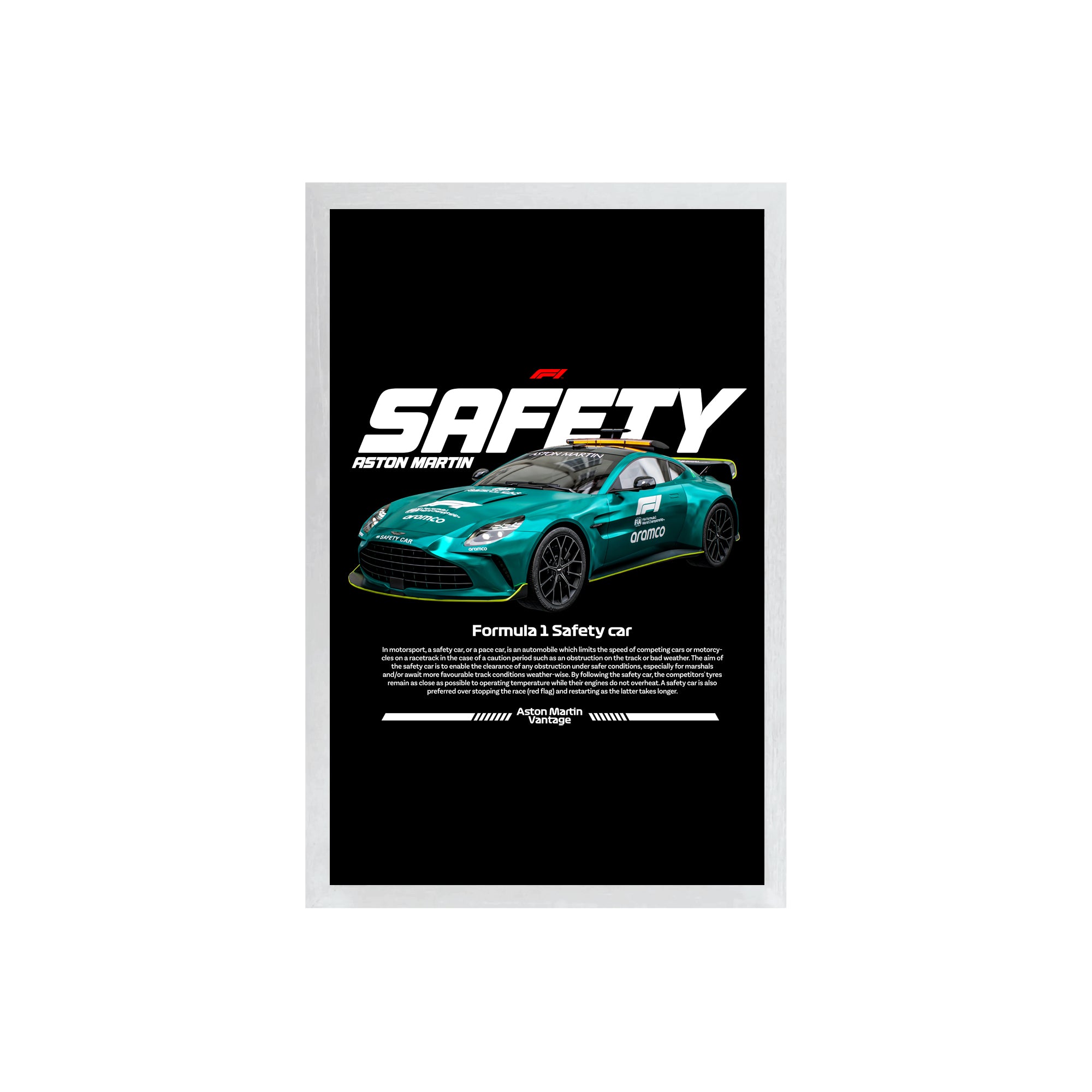 wall-art-framed-image-black-poster-formula-1-safety-car-f1