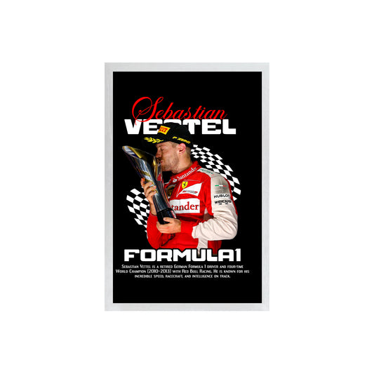 Wall Art Framed Image Black Poster - Formula 1 - Vettel Ferrari