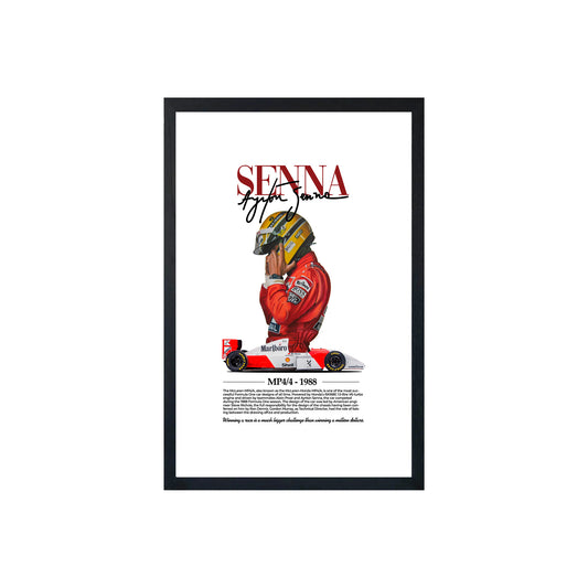 Wall Art Framed Image White Poster - Formula 1 - Airton
