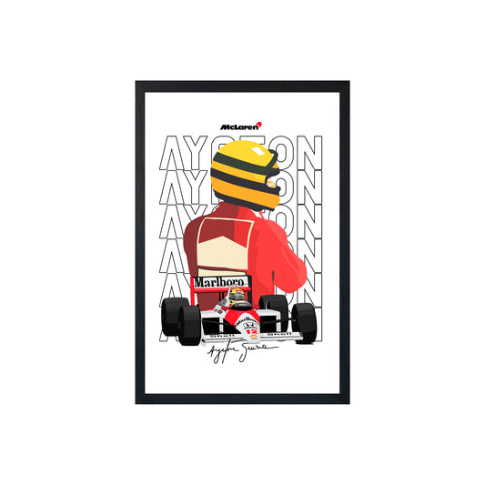 Wall Art Framed Image White Poster - Formula 1 - Ayrton