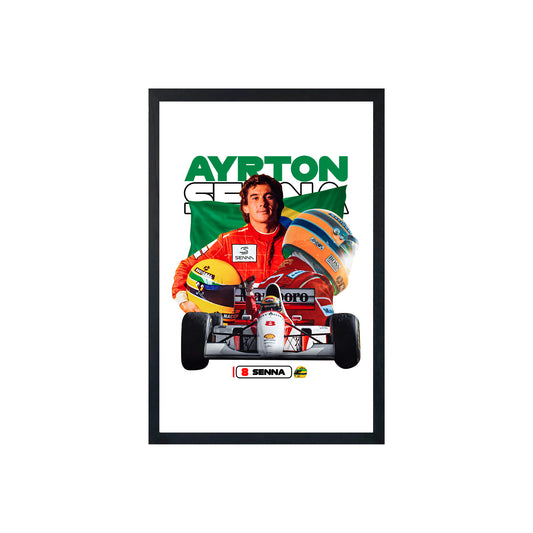 Wall Art Framed Image White Poster - Formula 1 - Ayrton S