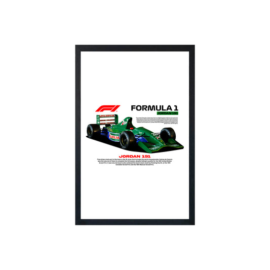 Wall Art Framed Image White Poster - Formula 1 - F1 Jordan 1 V2