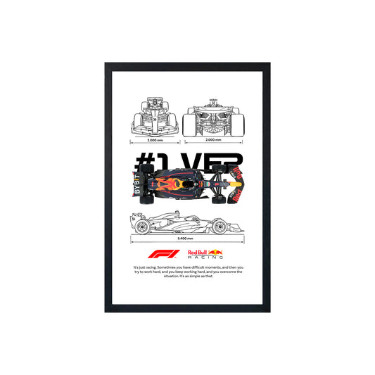 Wall Art Framed Image White Poster - Formula 1 - F1 Plantilla Max Verstappen