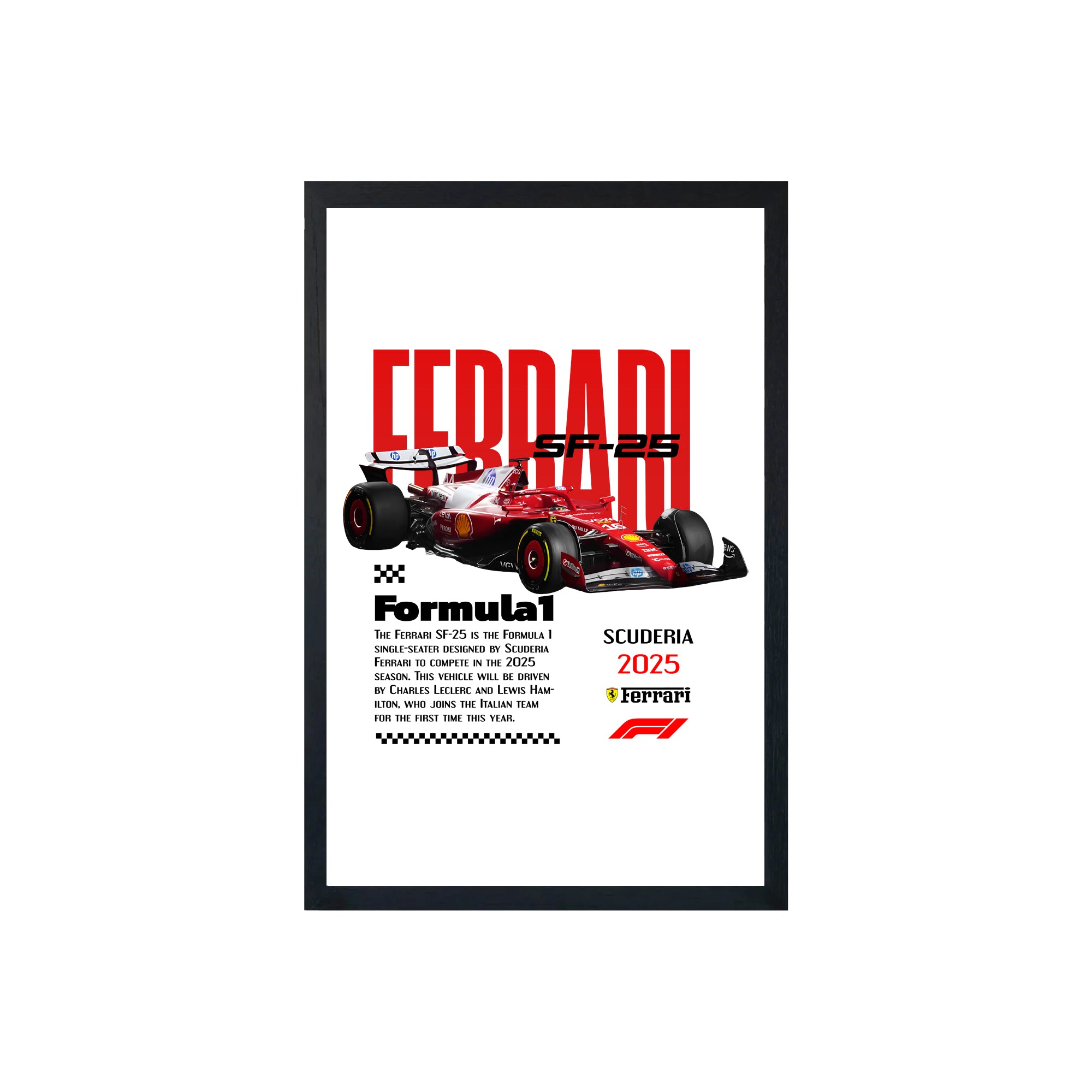 wall-art-framed-image-white-poster-formula-1-ferrari-f1-sf-25