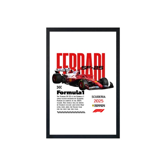 Wall Art Framed Image White Poster - Formula 1 - Ferrari F1 Sf-25