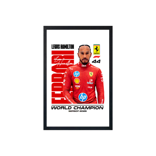 Wall Art Framed Image White Poster - Formula 1 - Ferrari Lewis