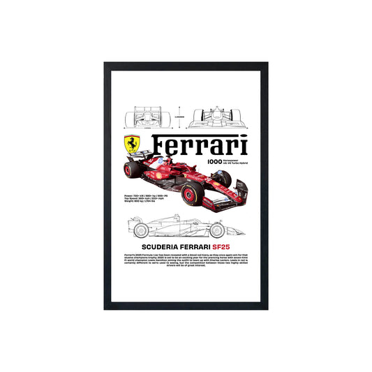 Wall Art Framed Image White Poster - Formula 1 - Ferrari Sf25