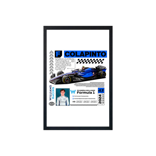 Wall Art Framed Image White Poster - Formula 1 - Franco Colapinto