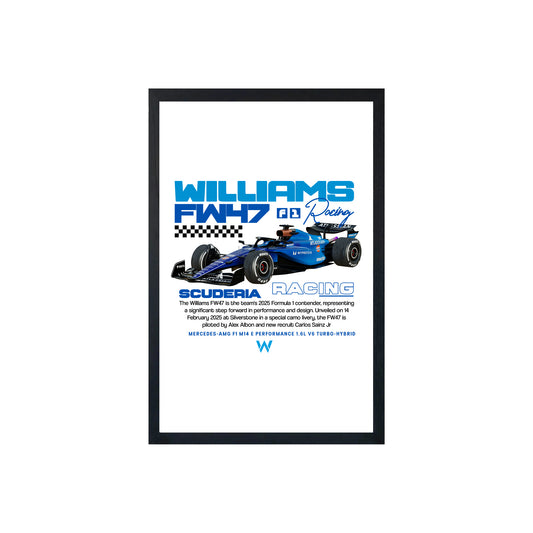 Wall Art Framed Image White Poster - Formula 1 - Fw47