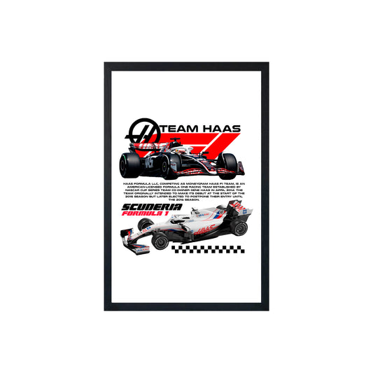 Wall Art Framed Image White Poster - Formula 1 - Haas