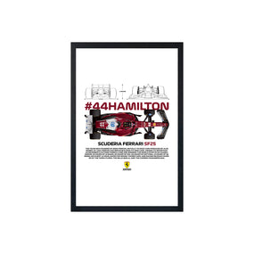 wall-art-framed-image-white-poster-formula-1-hamilton-sf25-bl