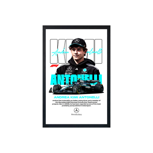 Wall Art Framed Image White Poster - Formula 1 - Kimi Antonelli