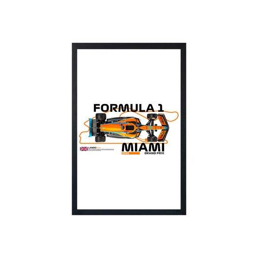 Wall Art Framed Image White Poster - Formula 1 - Lando F1