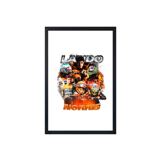 Wall Art Framed Image White Poster - Formula 1 - Lando
