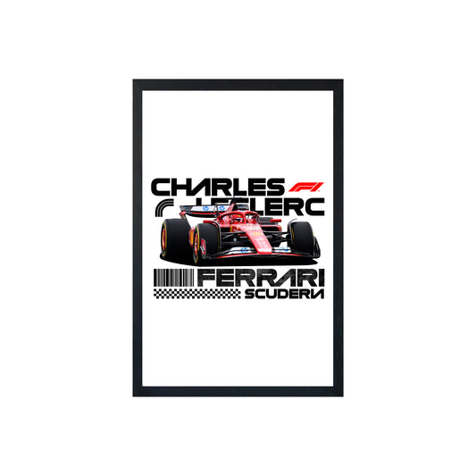 Wall Art Framed Image White Poster - Formula 1 - Leclerc F1