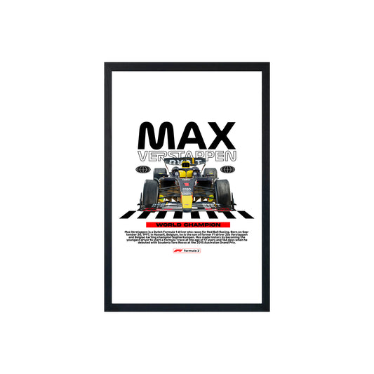 Wall Art Framed Image White Poster - Formula 1 - Max Design
