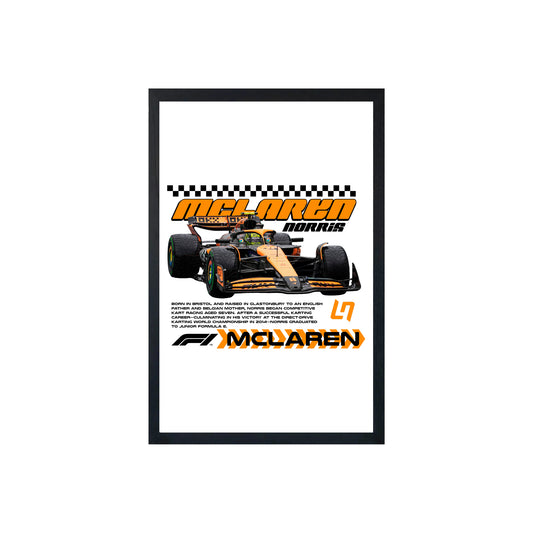 Wall Art Framed Image White Poster - Formula 1 - Mcl4Ren