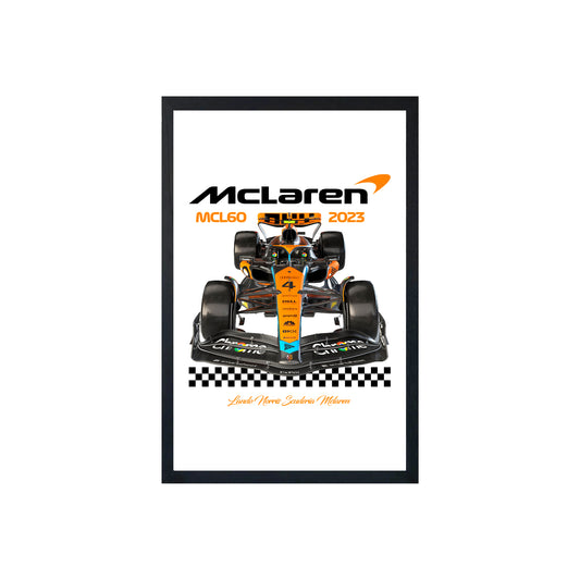 Wall Art Framed Image White Poster - Formula 1 - Mclaren Lando