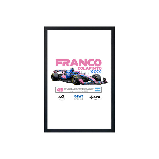 Wall Art Framed Image White Poster - Formula 1 - Pinto