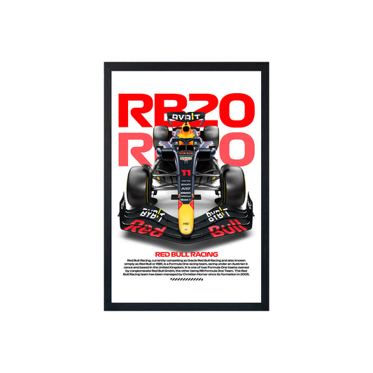 Wall Art Framed Image White Poster - Formula 1 - Rb20 Car