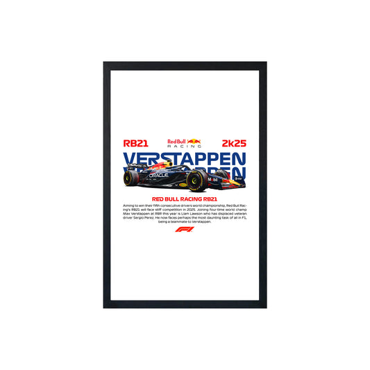 Wall Art Framed Image White Poster - Formula 1 - Rb21 Bl