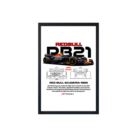 Wall Art Framed Image White Poster - Formula 1 - Rb22