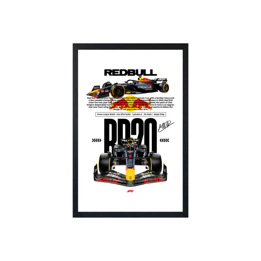 Wall Art Framed Image White Poster - Formula 1 - Red Bull Rb20 V2