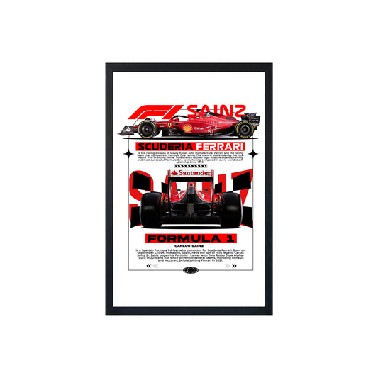 Wall Art Framed Image White Poster - Formula 1 - Sainz C