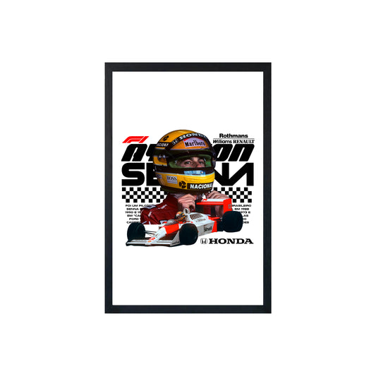 Wall Art Framed Image White Poster - Formula 1 - Senna