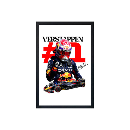 Wall Art Framed Image White Poster - Formula 1 - Verstappen