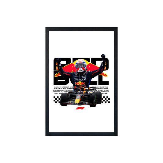 Wall Art Framed Image White Poster - Formula 1 - Vertappen