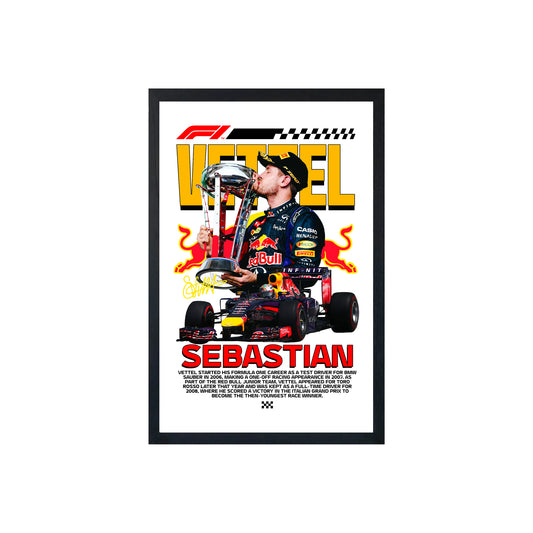 Wall Art Framed Image White Poster - Formula 1 - Vettel