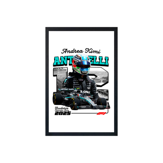 Wall Art Framed Image White Poster - Formula 1 - A Kimi Antonelli