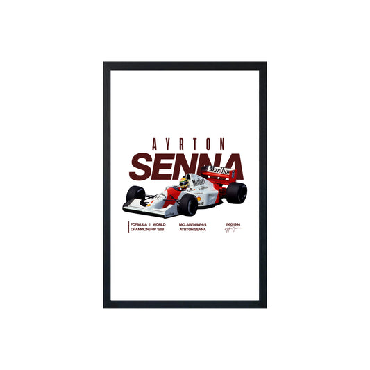 Wall Art Framed Image White Poster - Formula 1 - Ayrton