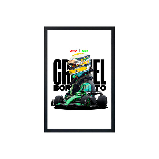 Wall Art Framed Image White Poster - Formula 1 - Bortoleto