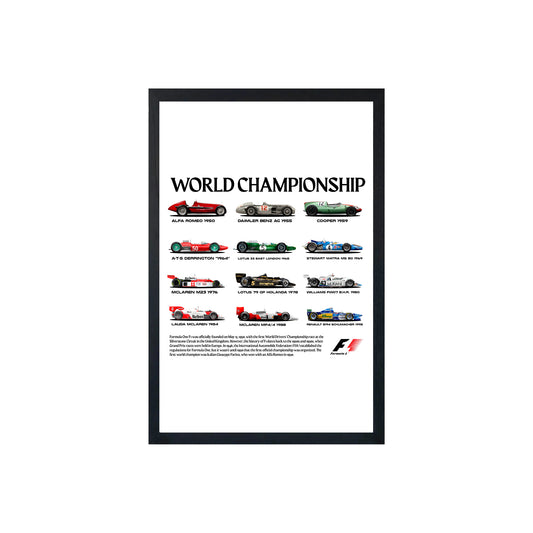 Wall Art Framed Image White Poster - Formula 1 - F1 World Championships