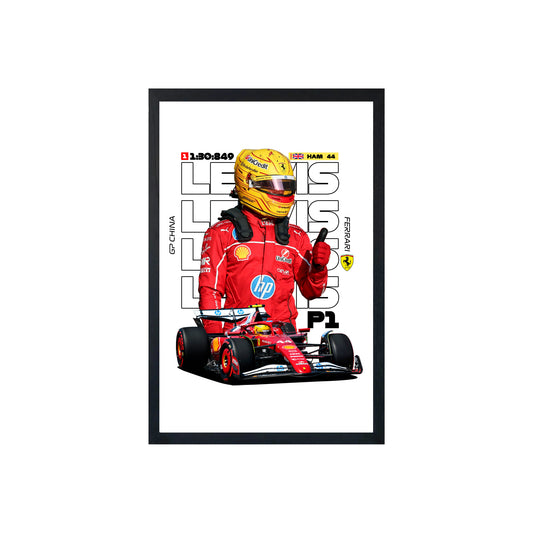 Wall Art Framed Image White Poster - Formula 1 - Gp Chine