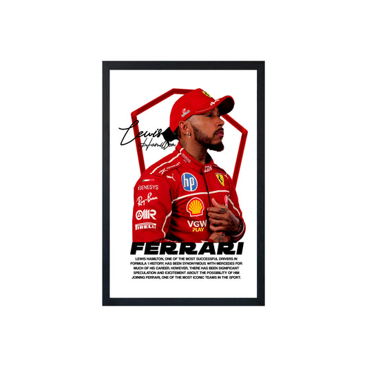 Wall Art Framed Image White Poster - Formula 1 - Lewis Hamilton