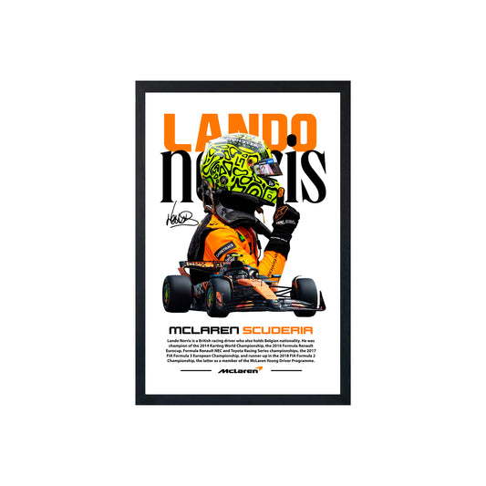 Wall Art Framed Image White Poster - Formula 1 - Norris F1 V2