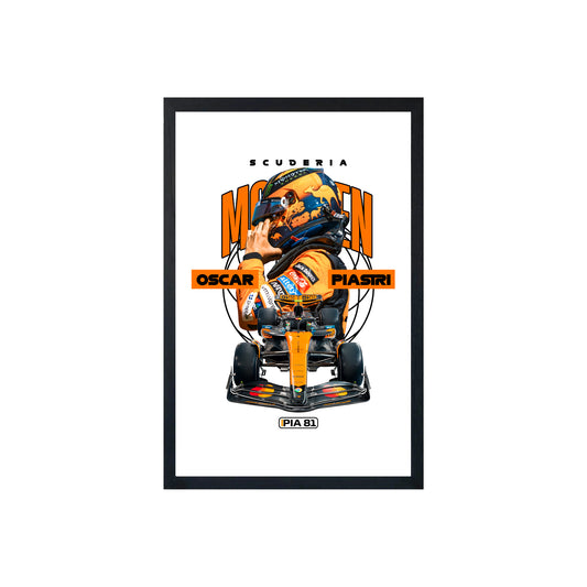 Wall Art Framed Image White Poster - Formula 1 - Piastri