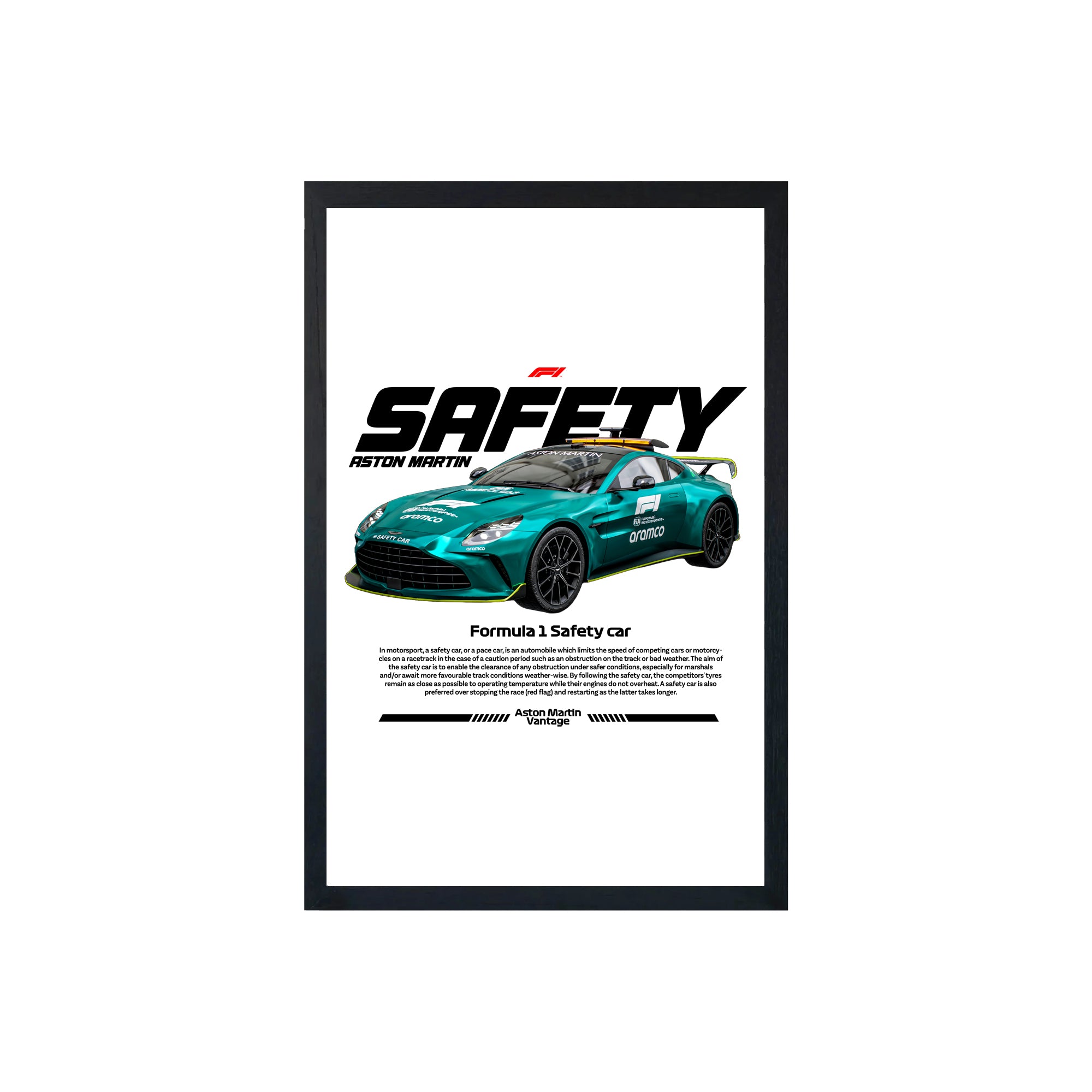 wall-art-framed-image-white-poster-formula-1-safety-car-f1