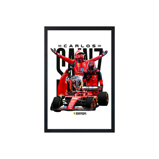 Wall Art Framed Image White Poster - Formula 1 - Sainz V1