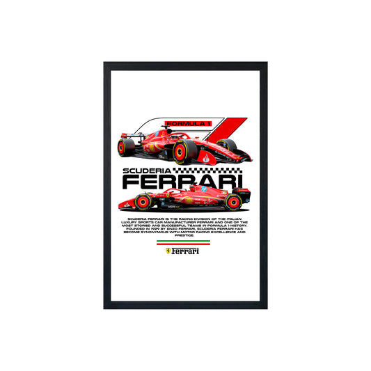 Wall Art Framed Image White Poster - Formula 1 - Scuder1A F3Rrari