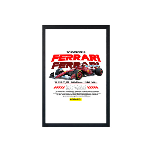 Wall Art Framed Image White Poster - Formula 1 - Sf-25 F