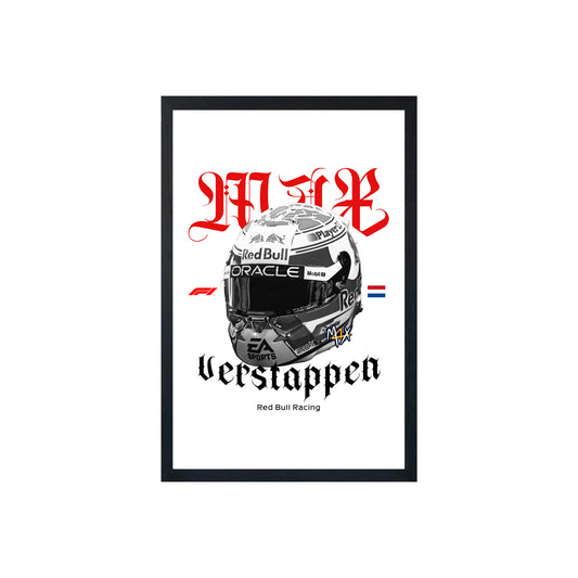 Wall Art Framed Image White Poster - Formula 1 - Verstappen Helmet