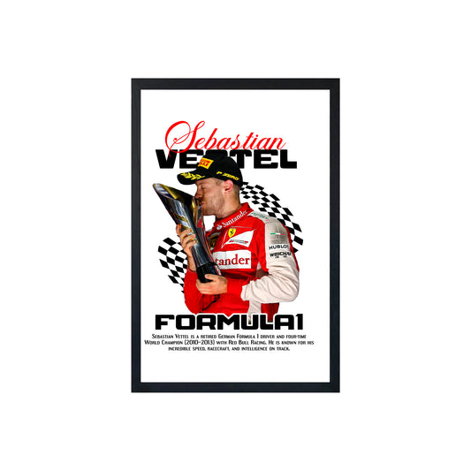 Wall Art Framed Image White Poster - Formula 1 - Vettel Ferrari
