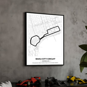 framed-formula-1-track-poster-2025-f1-grand-prix-circuit-map-baku-city-minimal-line-art-physical-motorsport-print-50x70cm