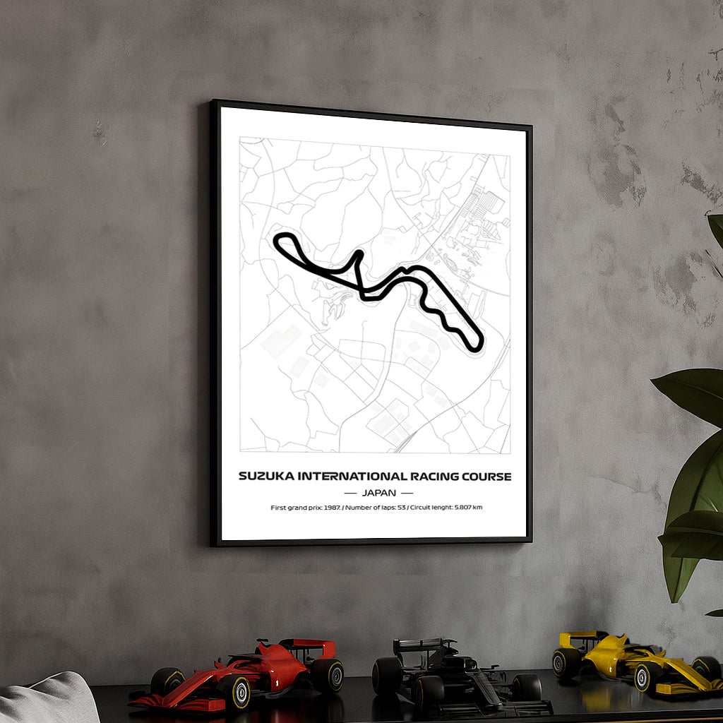 framed-formula-1-track-poster-2025-f1-grand-prix-circuit-map-suzuka-minimal-line-art-physical-motorsport-print-50x70cm